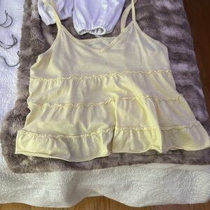 cute yellow flowy tank top